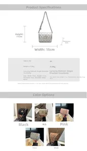 Guide des tailles et spécifications détaillées du mini sac carré en cuir PU
