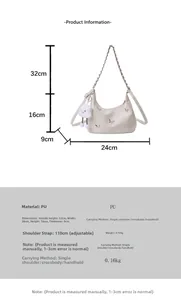 Detailed size chart and specifications for butterfly tote bag with PU material