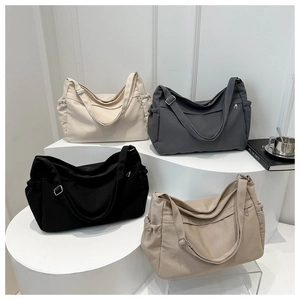 Women Denim Bucket Shoulder Bag Large Capacity Crossbody Handbag Casual Solid Color Multi Pocket Tote Bag Daily Commute