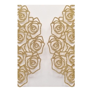 Golden glitter laser-cut rose invitation card cover for weddings and Valentine's Day events