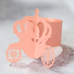 Lasergeschnittene Kürbiskutsche Serviettenringe Elegante Perlmuttpapier Serviettenhalter Für Hochzeit Bankett Party Esstisch Dekoration