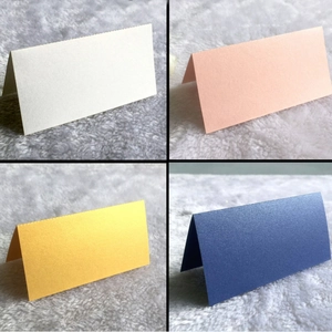 V-shaped folding kraft paper place cards with butterfly cutout in four elegant colors