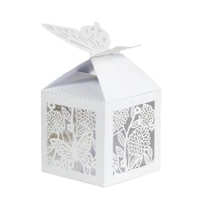 Laser Cut Butterfly Candy Box European Style Artificial Pearl Paper Hollow Out Chocolate Gift Box For Wedding Party Favor Boxes