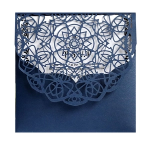Elegante europäische lasergeschnittene Hochzeitseinladungen aus Perlmuttpapier mit hohlen Mandala Einladungskarten für Feierlichkeiten
