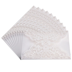 European Laser Cut Floral Lace Wedding Invitation Cards Elegant Pearlescent Paper Hollow Greeting Cards For Anniversary Party