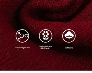 Detailed texture of red knit sweater fabric with eco-friendly and skin-friendly properties