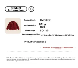 Detail of burgundy knitted cardigan featuring delicate white flower embroidery and wavy edges