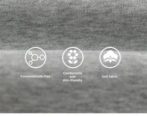 Close-up of soft grey cotton fabric showing texture with skin-friendly features