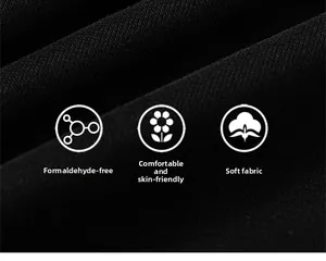 Detail of soft black knit fabric showing skin-friendly texture and non-toxic material