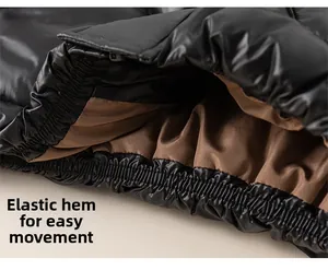 Close-up of the elastic hem on children's waterproof jacket for wind protection