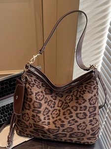 Sac Fourre-tout Vintage Imprimé Léopard pour Femmes en Cuir PU Grande Capacité Sac à Épaule avec Mini Pochette Élégant Sac à Main de Navette Quotidien