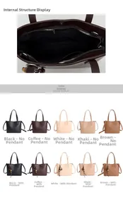 Internal zipper pocket detail and available color palette for minimalist bucket bag