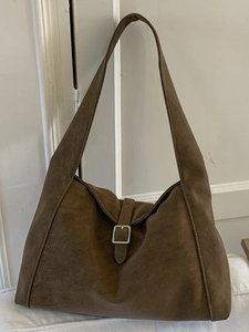Women's Large Capacity PU Leather Underarm Bag Retro Minimalist Tote Shoulder Bag With Metal Buckle For Daily Commute