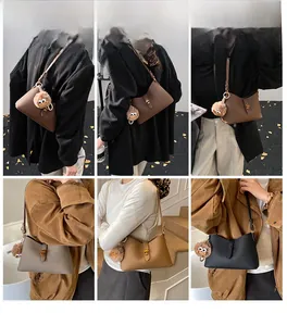 Vues détaillées des sacs à bandoulière pour femmes en cuir grainé de diverses couleurs