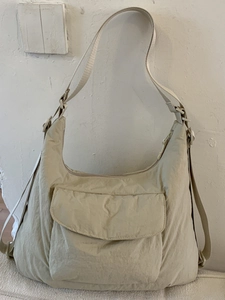 Japanese Style Large Capacity Nylon Tote Bag For Women Simple Casual Shoulder Bag With Multi Pockets Literary Fresh Mommy Bag