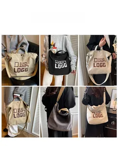 Detail shots showing canvas tote bag colors and versatile strap options for daily use
