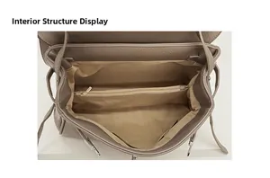Detailed interior view showing large tote bag compartments and central zipper pocket