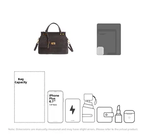 Deep gray frosted tote bag detail showing internal capacity and vintage gold clasp buckle