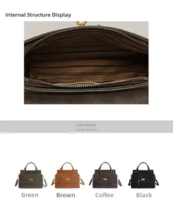 Detail of interior striped lining and four color options for the retro handbag