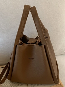 Women Vintage PU Leather Bucket Bag Large Capacity Tote Bag Two-Piece Mother-Daughter Handbag Crossbody Bag Lychee Texture Urban Minimalist Daily Commute Bag