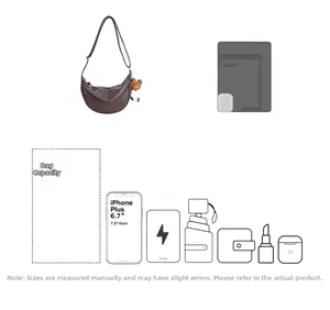 Détails sur la grande capacité du sac bandoulière en cuir pour téléphone et accessoires