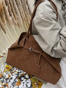 Brown soft suede shoulder bag for women, large capacity vintage hobo tote for daily commute