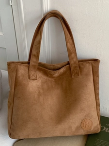 Women Suede Fabric Tote Bag Large Capacity Urban Minimalist Retro Shoulder Bag Stylish Handbag For Daily Commuting Office