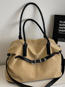 Women Large Capacity Canvas Tote Bag Minimalist Commuting Handbag Retro Shoulder Crossbody Bag For Travel Daily