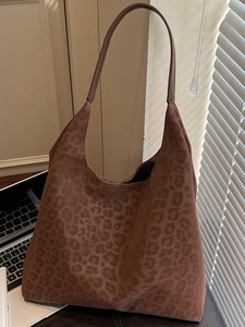 Sac Fourre-tout Imprimé Léopard Rétro Avec Pochette Cuir PU Grande Capacité Sac à Épaule Hobo Pour Femme Mode Navette