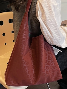 Grand sac cabas bordeaux à imprimé léopard pour femme idéal pour le quotidien