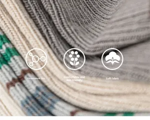 Detail of soft vintage knit cotton socks for boys showing thick and skin-friendly texture