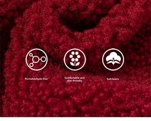Detail of soft burgundy fleece fabric with formaldehyde-free and skin-friendly texture