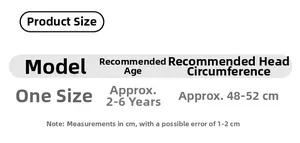 Size chart for kids knitted hat showing 48-52cm head circumference for 2-6 years old