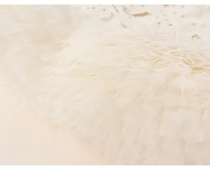 Close-up of multi-layer soft mesh tulle skirt for girls party princess dress