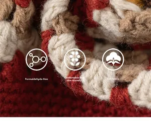 Close-up of soft knitted fabric detail for children hat showing skin-friendly texture