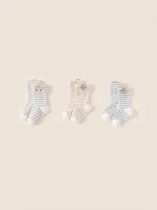 Toddler Warm Thickened Striped Mid-calf Socks Cartoon Animal Embroidered Winter Thermal Socks For Boys Girls Kids Home Daily