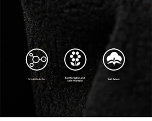 Macro detail of soft formaldehyde-free black fleece fabric with warm plush texture
