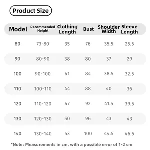 Detaillierte Größentabelle für rosa Mädchen-Fleece-Hoodie, Größen von 80 cm bis 140 cm