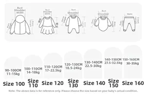 Guide des tailles pour pantalons larges enfants avec tableau de poids et taille