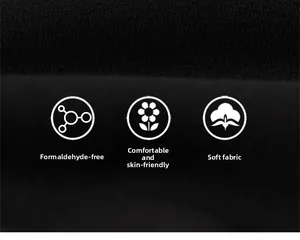 Close-up of soft black fabric featuring skin-friendly, formaldehyde-free material texture