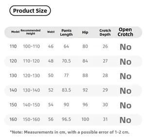Detailed size chart for boys fleece sweatpants covering height 100cm to 160cm