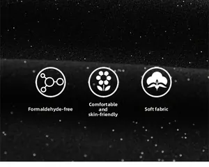 Detail of skin-friendly black glitter fabric with soft texture and safe formaldehyde-free material