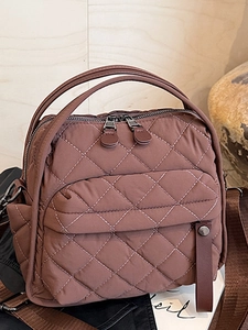 Borsa a Tracolla Trapuntata da Donna Motivo a Rombi Borsa a Spalla in Nylon Puffer Borsa a Mano Hobo Casual Borsa da Viaggio Leggera