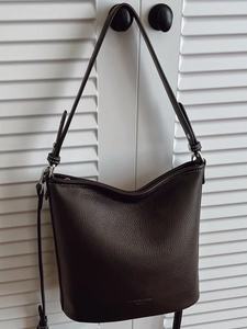 Damen Casual PU Leder Eimertasche Einfarbig Schulter Umhängetasche Minimalistisch Urban Nähte Tote Geldbörse Für Den Alltag