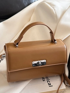Women's Textured PU Leather Small Square Bag Retro Fashion Shoulder Crossbody Handbag Urban Simple Style Casual Daily Bag