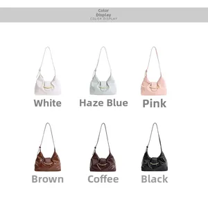 Sélection de sacs rétro en cuir ciré en six couleurs élégantes pour femmes au quotidien