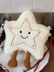 Sac à bandoulière en peluche en forme d'étoile avec fausse fourrure et jambes