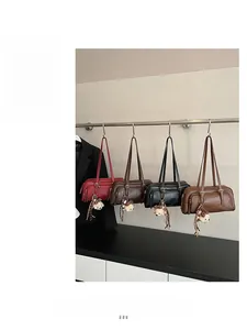 Retro faux leather bowling bags in four classic colors with cute bear charms