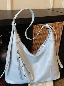 Sac Fourre-tout Femme en Cuir PU Grande Capacité Hobo Vintage Minimaliste Sac à Bandoulière Pour Quotidien Décor de Rivets