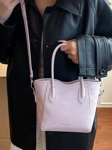 Chic sac fourre-tout en PU violet clair avec bandoulière réglable pour femme moderne